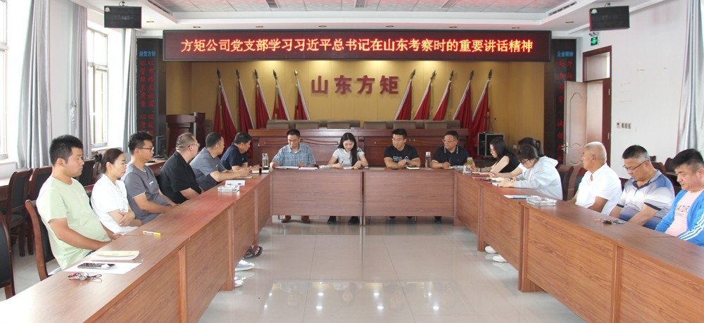 山东方矩公司党支部传达学习习近平总书记在山东考察时的重要讲话精神